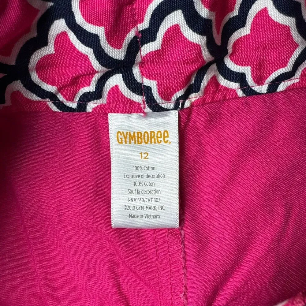 Gymboree Girls Size 12 Cape Cod Cutie 100% Cotton Pink Tile Print Skirt Skort